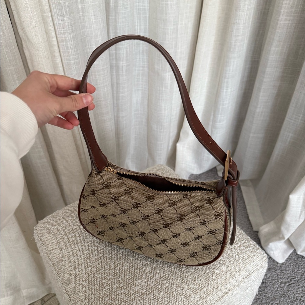 Brown Patterned Shoulder Bag
